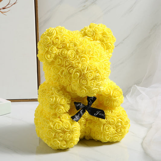 Eternal Life Flower Rose Bear