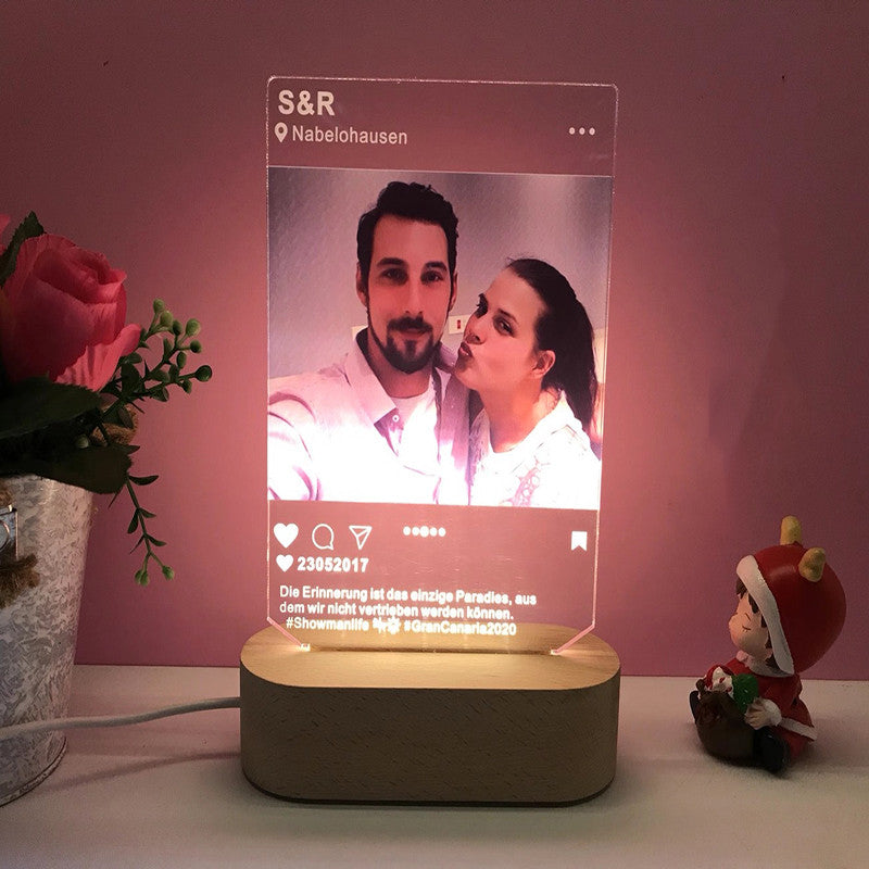 Personalized 3D Lamp Custom Photo with caption