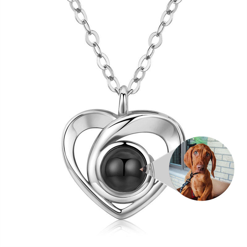 Silver Romantic Photo Projection Necklace