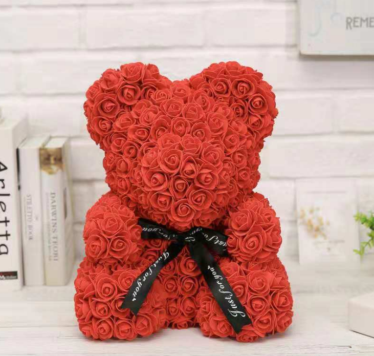 25cm Cute Flower Rose Bear Handmade