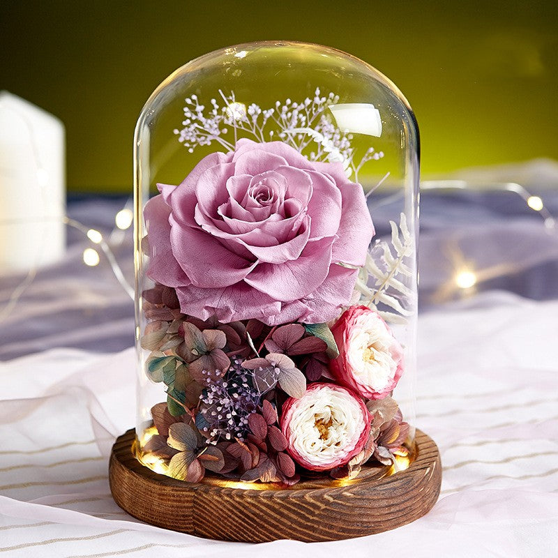 Giant Rose Eternal Life Flower Glass Cover