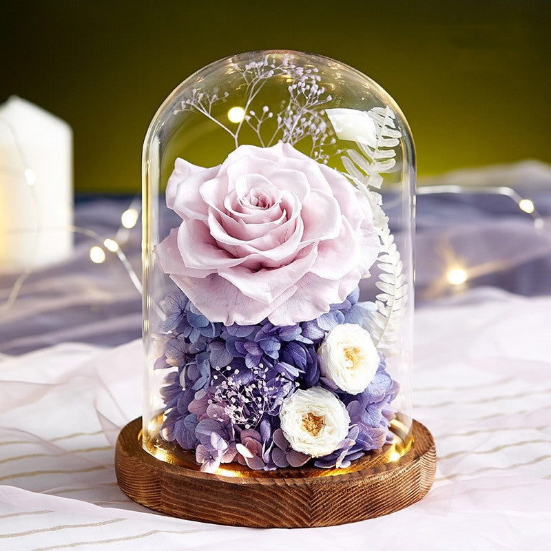 Giant Rose Eternal Life Flower Glass Cover