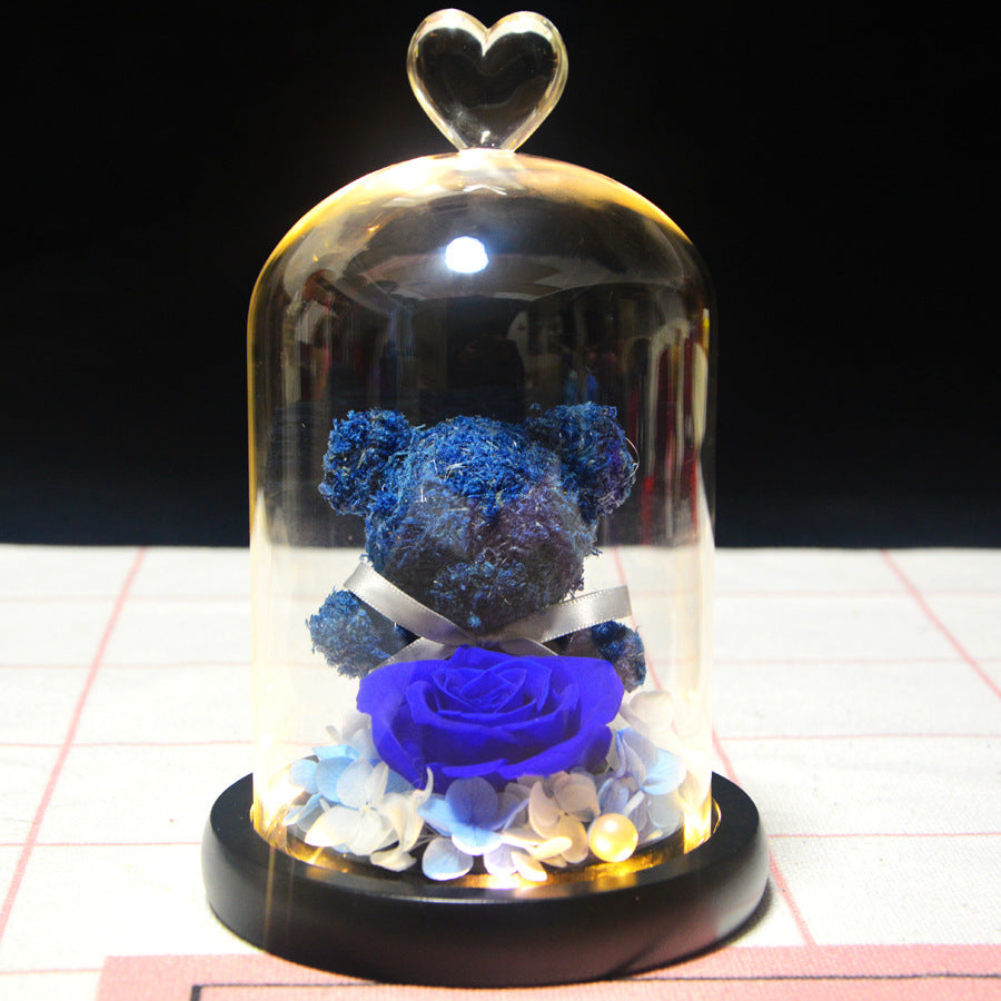 Eternal Flower Bear Glass Covered