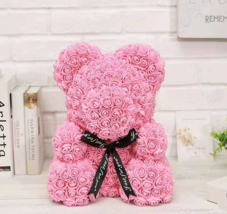 25cm Cute Flower Rose Bear Handmade