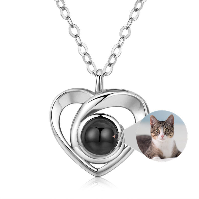 Silver Romantic Photo Projection Necklace