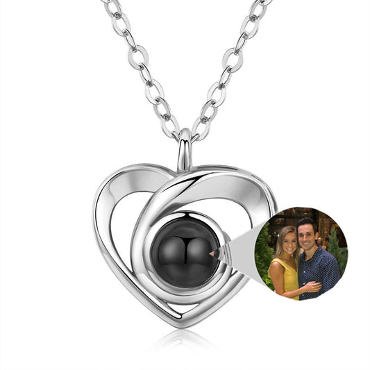 Silver Romantic Photo Projection Necklace