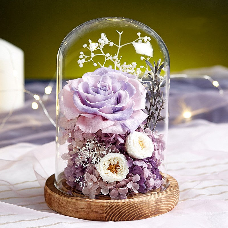 Giant Rose Eternal Life Flower Glass Cover