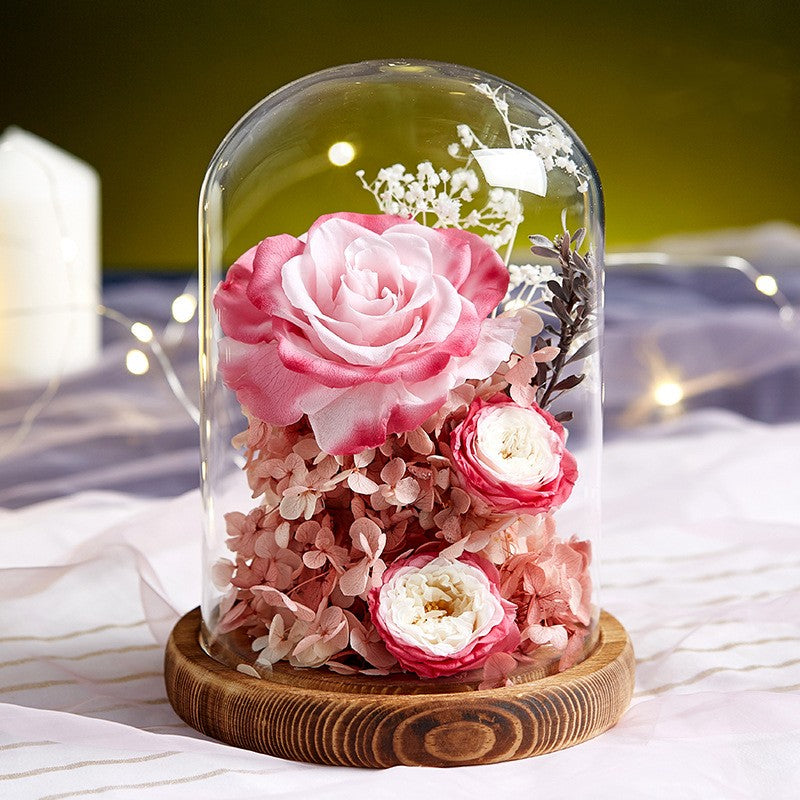 Giant Rose Eternal Life Flower Glass Cover