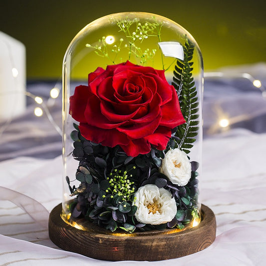 Giant Rose Eternal Life Flower Glass Cover