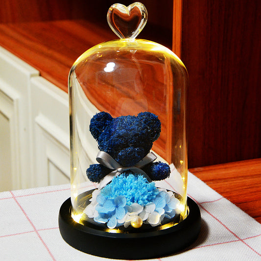 Eternal Flower Bear Glass Covered