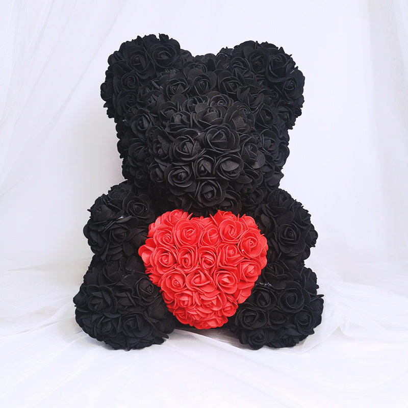 25cm Cute Flower Rose Bear Handmade