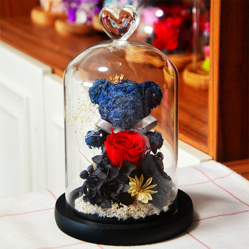 Eternal Flower Bear Glass Covered