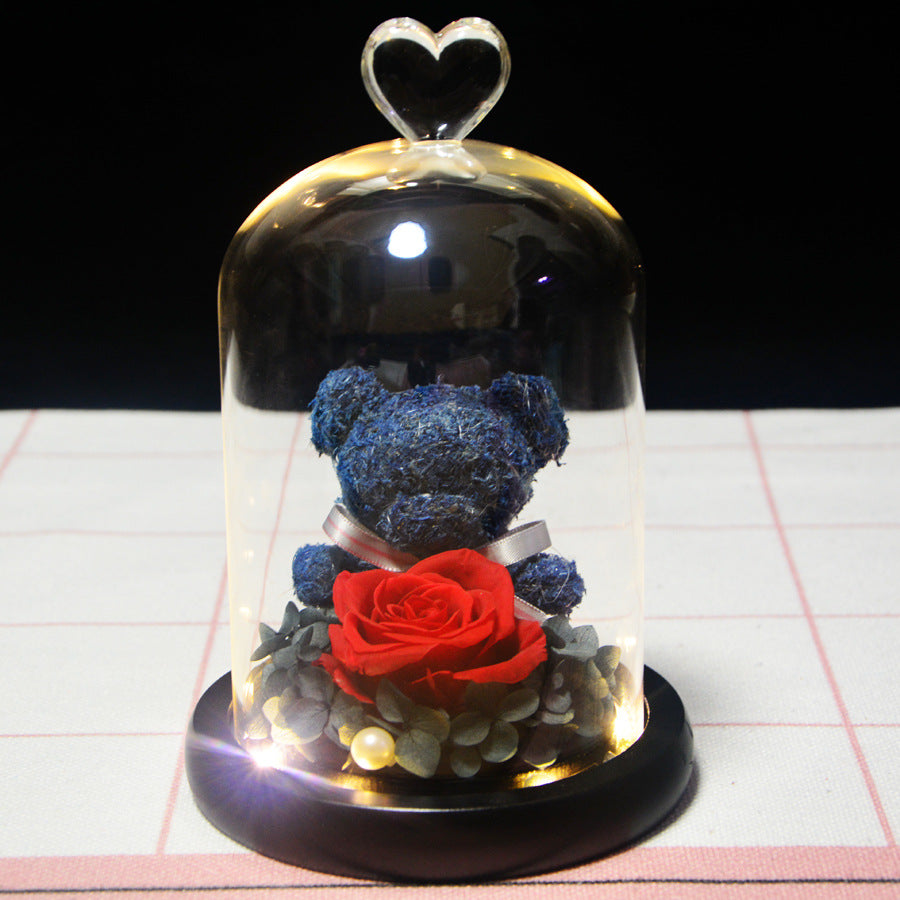 Eternal Flower Bear Glass Covered